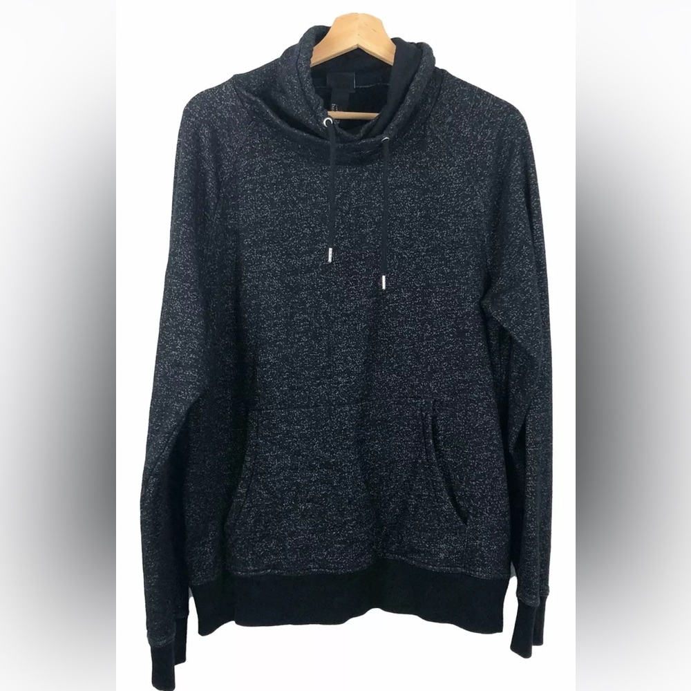 H&M Space Dye Cowl Neck Side Zip Sweatshirt S